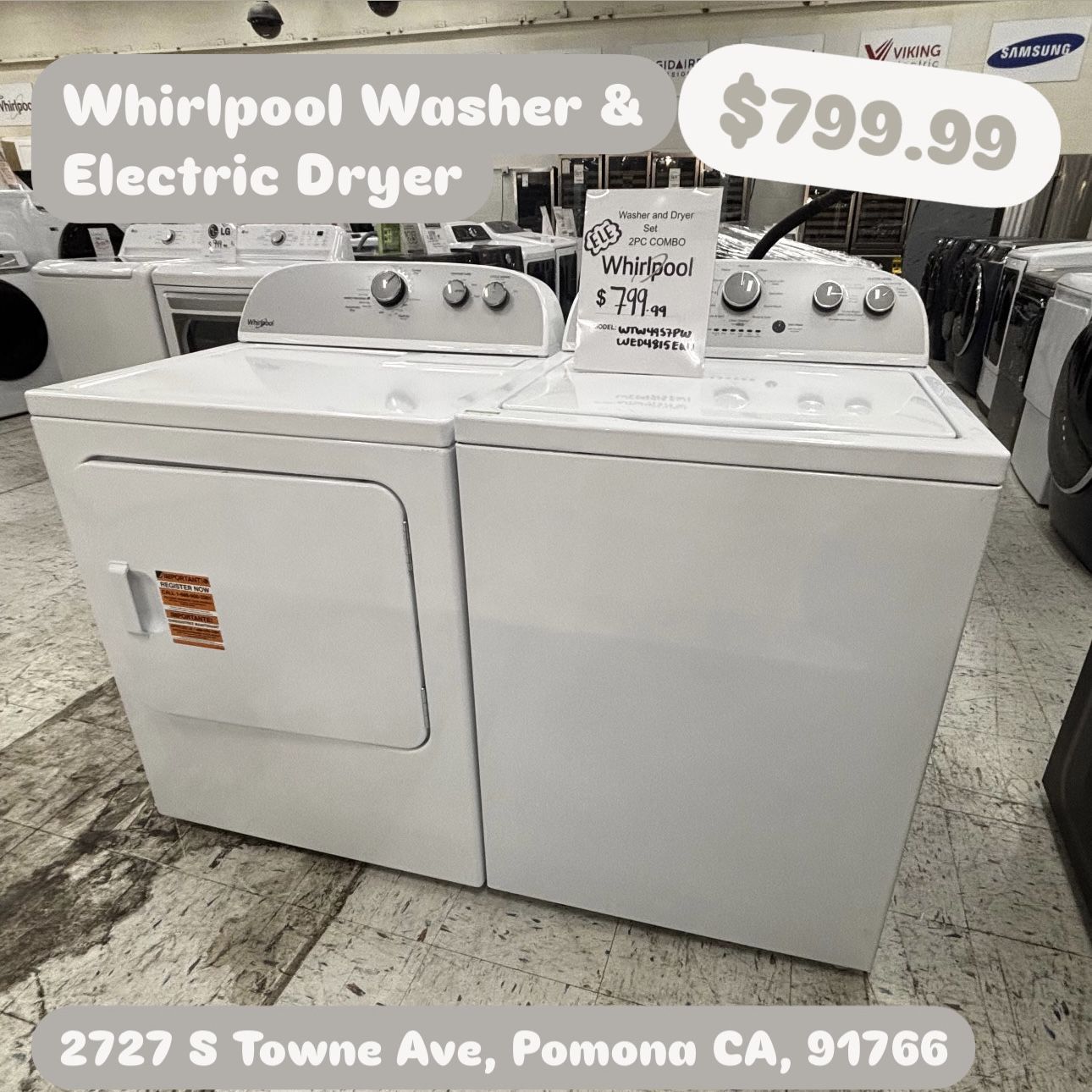 Whirlpool Electric Dryer And Washer Combo
