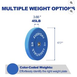 BalanceFrom Olympic Bumper Plate Weight Plate, 45 lbs Pair Color