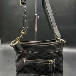 Black canvas and leather vintage Coach bag
