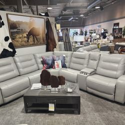 Six Piece Leather Reclining Sectional! Unbelievable Pricing!