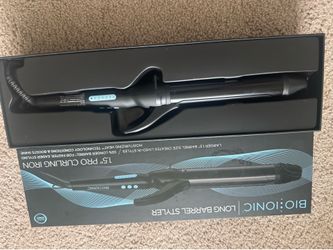 NEW Bio Ionic Long Barrel Styler 1.5” Pro Curling Iron