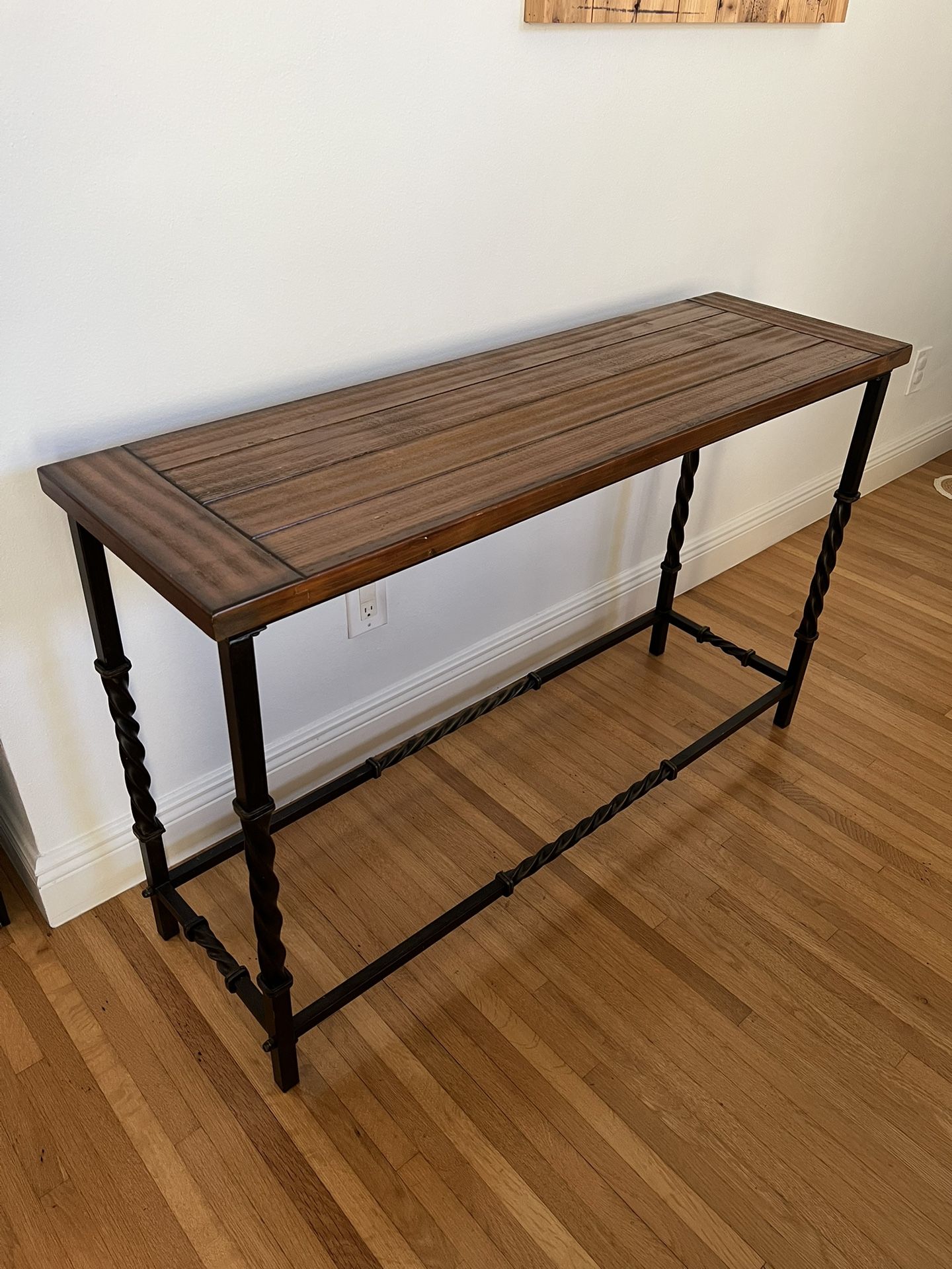 Wood And Iron Console Table 