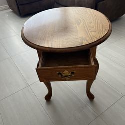 Solid Oak End Table