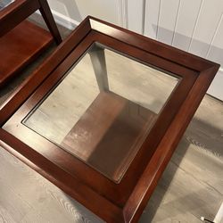 Glass Top Coffee Table And End Table 