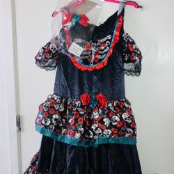 The Day Of The Dead Girls Halloween Costume 