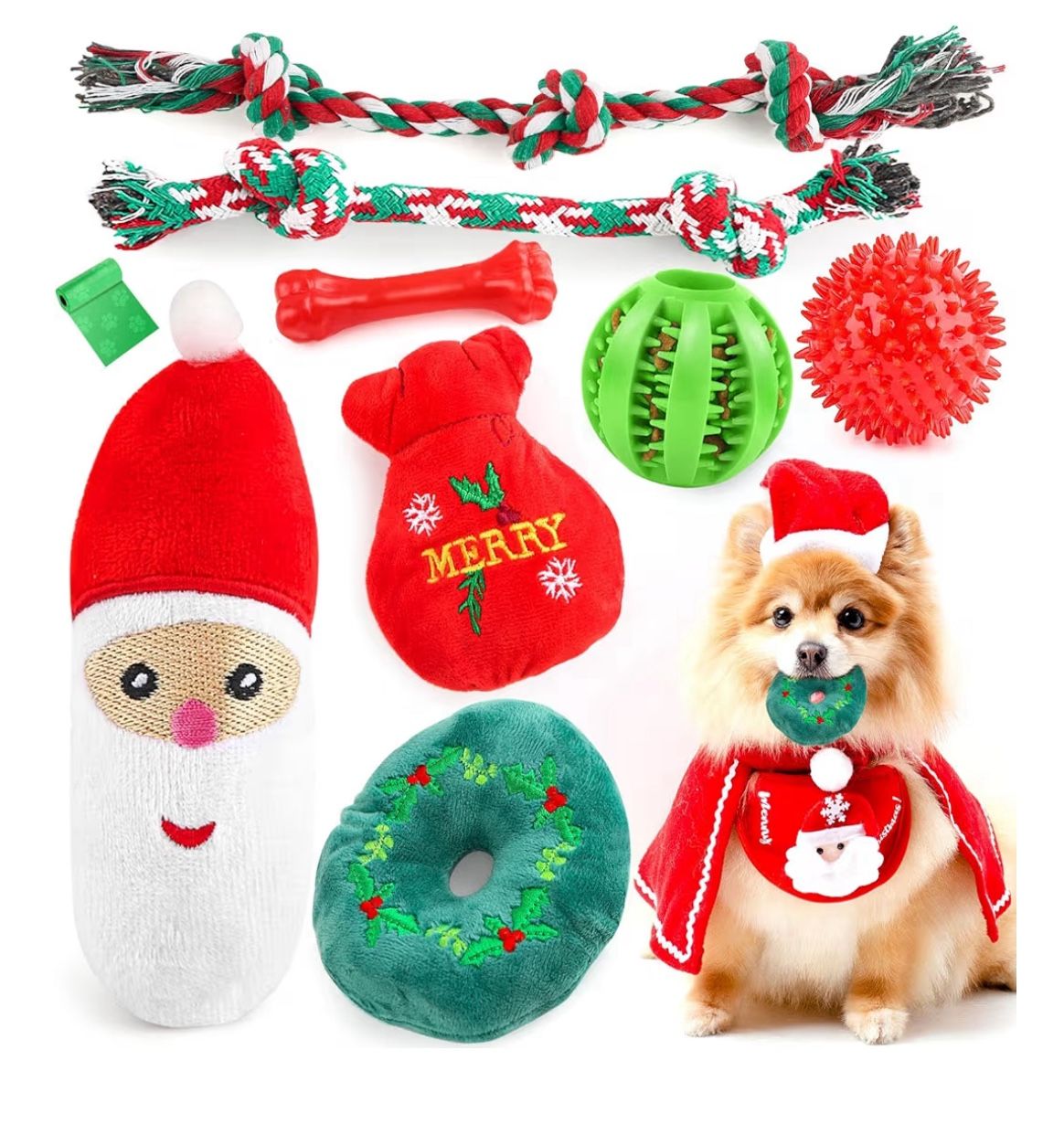 Christmas Dog Toys 9 Pack,