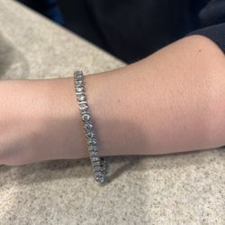 Sterling Silver Bracelet With Cubic Zirconia
