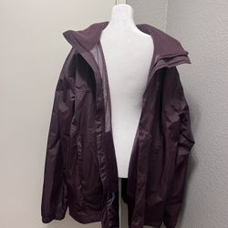 Men’s The North Face Windbreaker Hooded Jacket Size XL Burgundy