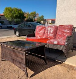 NEW PATIO SOFA WITH COFFEE TABLE