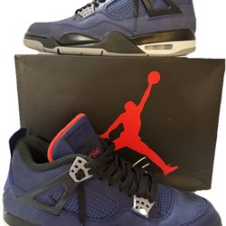 JORDAN AIR JORDAN 4 WINTER ROYAL BLUE RETRO LEATHER MID TOP 10.5