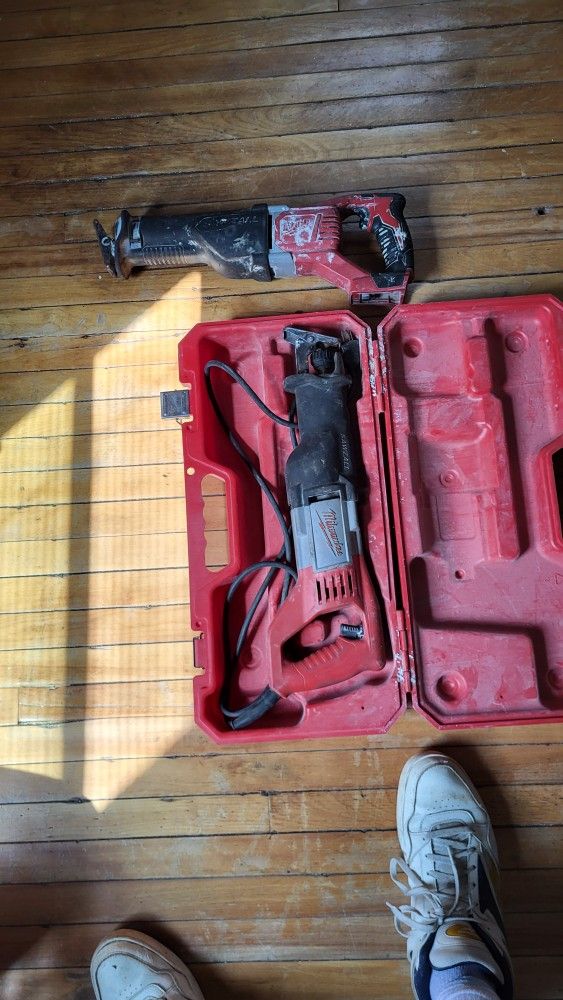 Milwaukee Sawzalls ( One Corded,one Cordless)