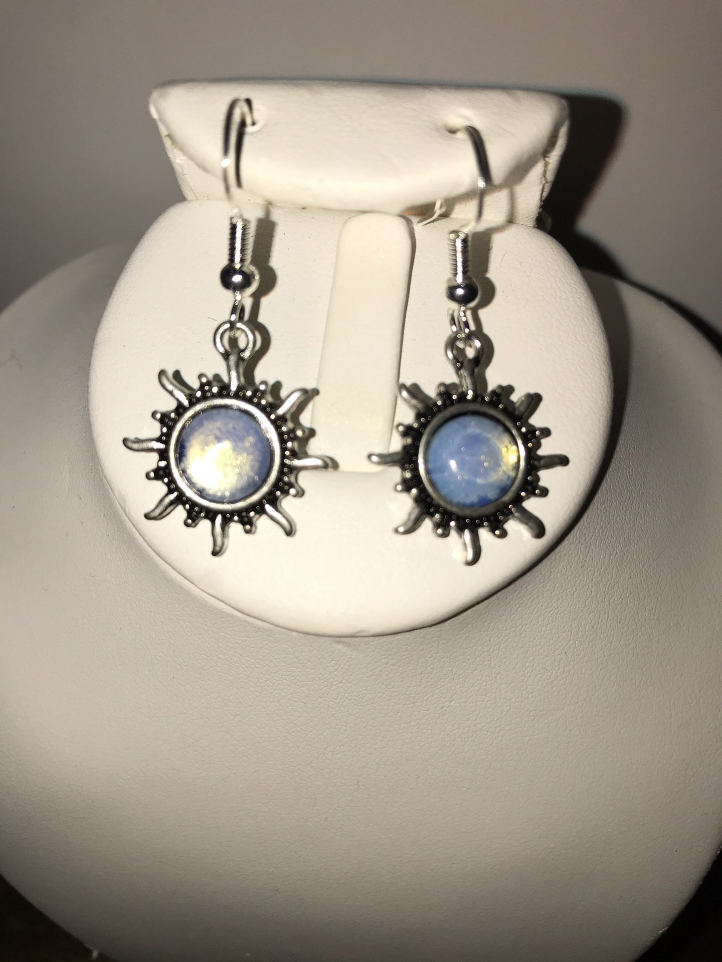 Moonstone in silver earrings