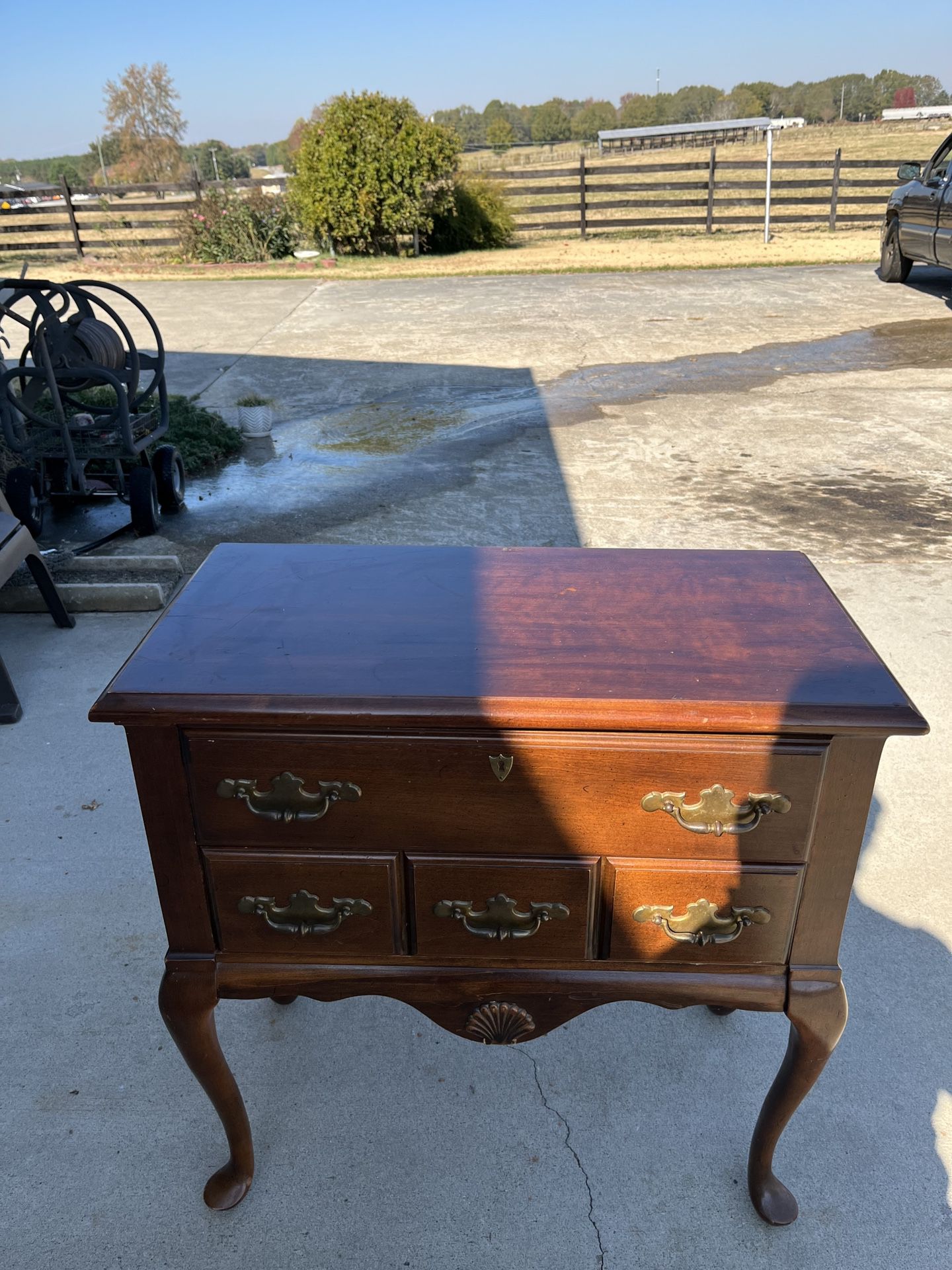 Antique Cherry Table With drawers 