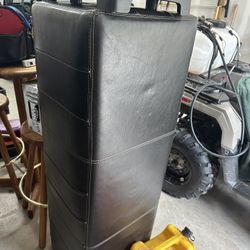 Dark Brown Leather Ottoman