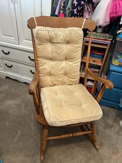Wood Rocking Chair With Cushions