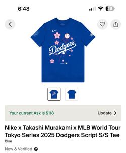 Nike x Takashi Murakami x MLB World Tour Tokyo Series 2025 Dodgers Script S/S Tee
