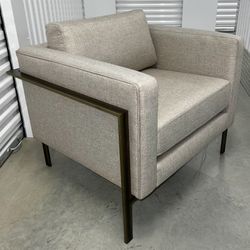 World Market Nicklas Accent Lounge Arm Chair w Bronze Metal Frame 