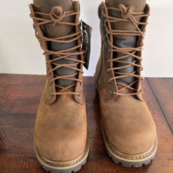 CHIPPEWA MEN'S LEATHER STEEL TOE LOGGER  WORK BOOTS SIZE 8 M