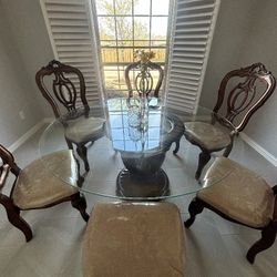 Beautiful Wood and Glass Dining Table 