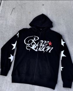 NEW- Streetwear Zip Up Hoodie “Revelation” sweater black graphic design