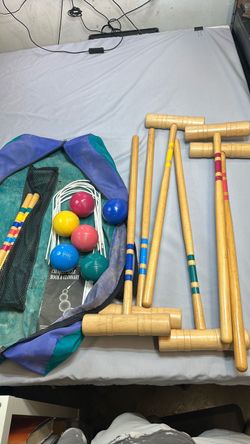 Full Wooden Croquet Set with Carry Bag