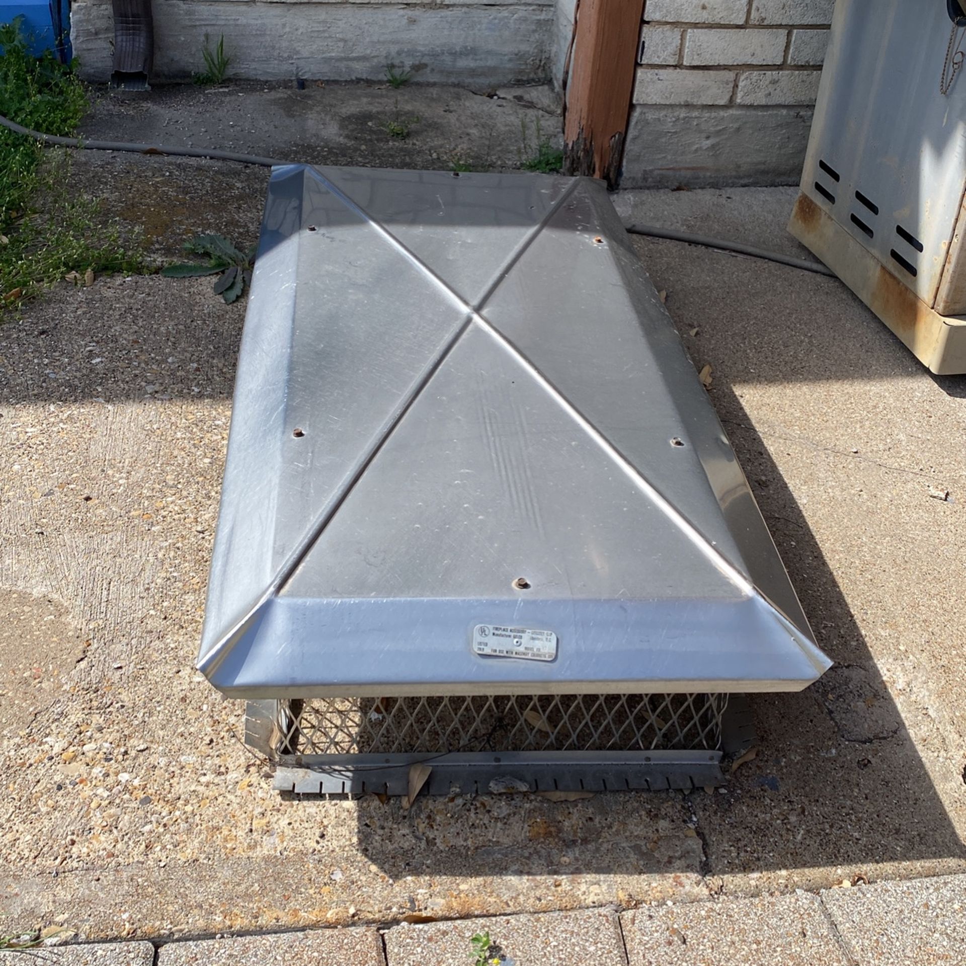 Chimney Cap 41x17 Stainless Steel Used