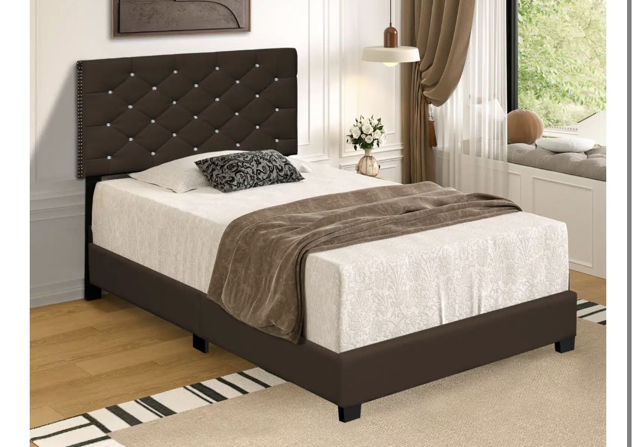 twin leather bed 3 colors new in box free delivery cama