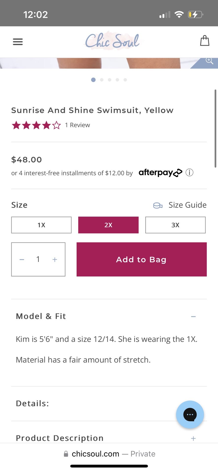 Chic Soul Sunrise Yellow Frilly and shine swimsuit for Sale in