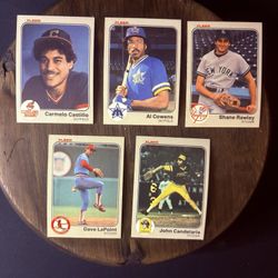 1983 Fleer High Grade MLB Baseball Card Lot #404, #477, #394, #14, #304