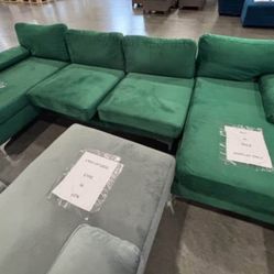 Green Sectional Sofa Couch 