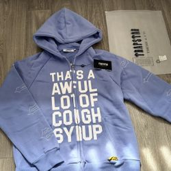 TRAPSTAR AWFUL LOT OF COUGH SYRUP HOODIE BLUE 