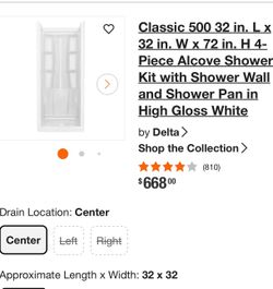 Delta classic 500 shower wall set
