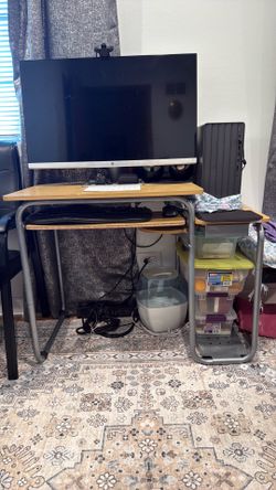Computer table with keyboard and mouse tray & drawer