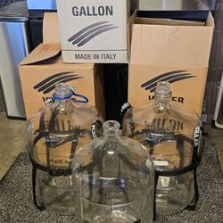 Italian Glass Carboys 5 Gallon And 6.5 Gallon