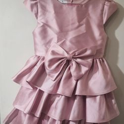 Pink Bow Taffeta Dress