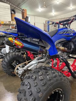 YFZ450R FMF FACTORY 4.1 RCT ANODIZED FULL SYSTEM/ CARBON END CAP TITANIUM