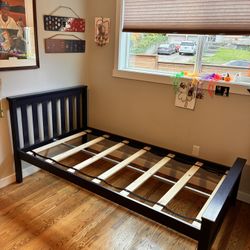 Twin Bed Frame, Twin Mattress, Dresser 