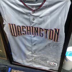 Stephen Strasburg Autographed Washington Nationals Mlb Framed Baseball Jersey 