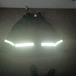 Black Reflective Rain Jacket ( Size XL )