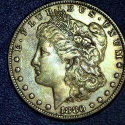 1880 “P” AU Morgan Silver dollar w Toning
