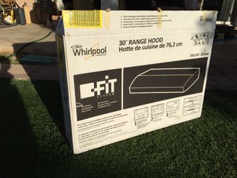 Whirlpool 30” range hood deluxe. Stainless steel. 1 years warranty
