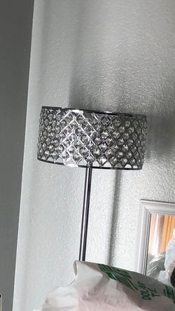 4  Beautiful bling  items lamp, standing vaseand bling trashcan