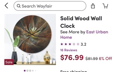 Designart Wood Wall Art Clock