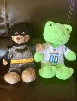 Build a bear frog and bear with Batman and NFL chargers
