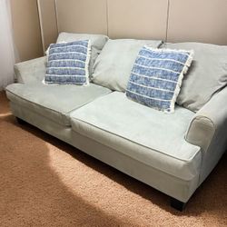 Bryn Light Gray Velvet 96in Modern Sofa from RC Willey