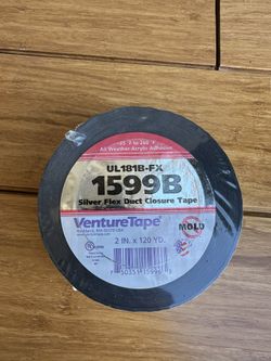 Venture Tape UL 181B-FX  1599B Silver Flex Duct Closure Tape 2”X 120YD