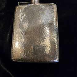 Antique Patinated Apollo Silver Co Flask