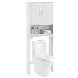 Over-the-Toilet Bathroom Cabinet with Adjustable Shelf,White
