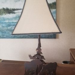 Rustic Metal Cabin Table Lamp