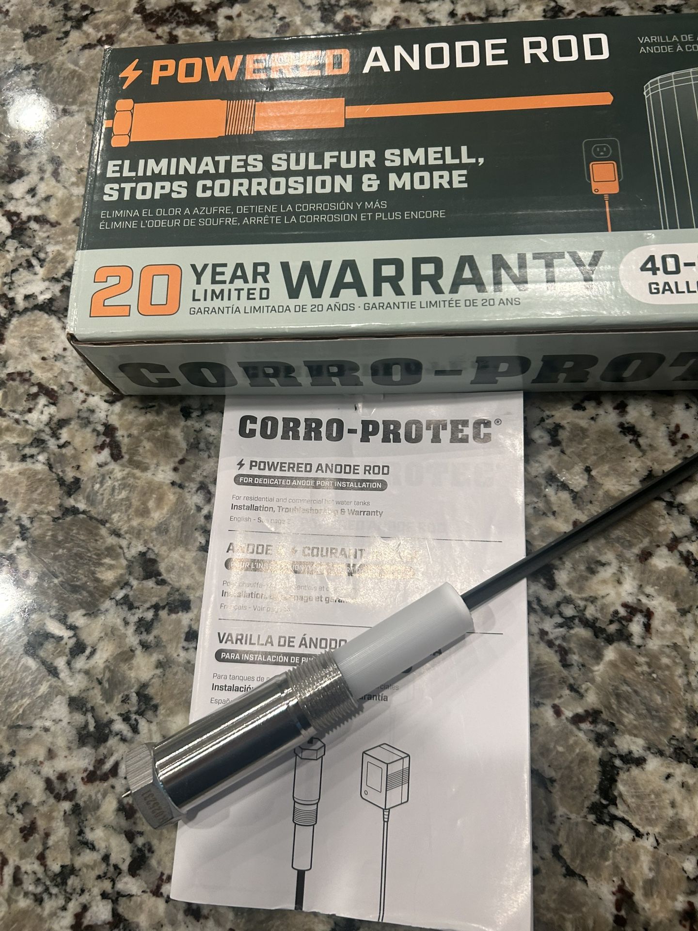 Corro Protec Powered Anode Rod For Hot Water Heater